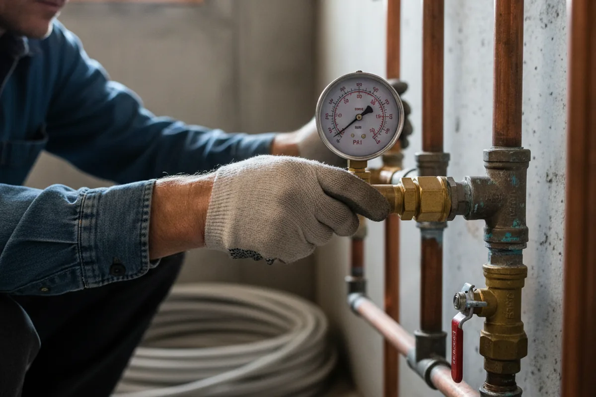Pressure testing a repaired line during Water Line Repair in Aiea